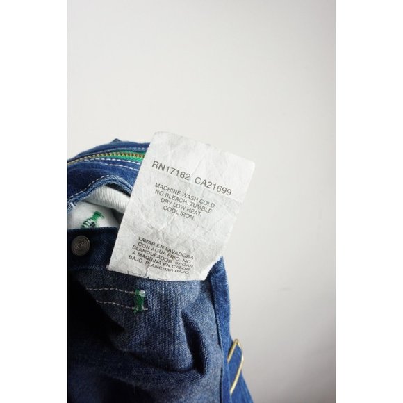 Liberty Blue Denim Overalls with Green and White Details - Picture 5 of 8